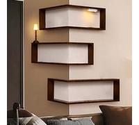 Genérico Illuminated Light Corner Shelf, Smart Corner Shelves with Lamp for Figurines and Collectibles, Wall-Mounted Free-Hole Ornaments Storage Display Rack for Bedroom Living Room Office