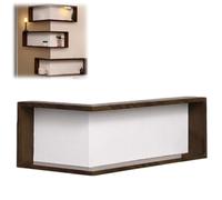 Genérico Illuminated Light Corner Shelf, Smart Corner Shelves with Lamp for Figurines and Collectibles, Wall-Mounted Free-Hole Ornaments Storage Display Rack for Bedroom Living Room Office