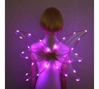 Genérico Ilumina las alas de hada,alas luminosas LED con 6 alas de las piezas - Mariposa Cosplay Alas para Halloween Cosplay Fiesta de vacaciones, Accesorios brillantes para niñas y mujeres
