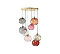 Genérico Iluminación Colgante, Nordic Modern Minimalist Coloured Water Pattern Glass Sphere Pendant Light Bedrooms Creative Dining Rooms and Bars(Y-8heads)