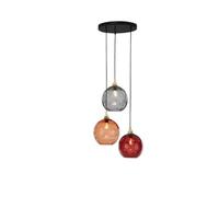 Genérico Iluminación Colgante, Nordic Modern Minimalist Coloured Water Pattern Glass Sphere Pendant Light Bedrooms Creative Dining Rooms and Bars(S-3heads)