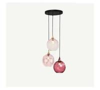 Genérico Iluminación Colgante, Nordic Modern Minimalist Coloured Water Pattern Glass Sphere Pendant Light Bedrooms Creative Dining Rooms and Bars(P-3heads)