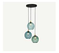 Genérico Iluminación Colgante, Nordic Modern Minimalist Coloured Water Pattern Glass Sphere Pendant Light Bedrooms Creative Dining Rooms and Bars(Q-3heads)