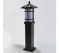 Genérico Iluminación de poste for exteriores, lámpara calle pilar Solar negro, sombra acrílico blanco, accesorio iluminación for Patio, pasarela jardín(Solar energy,Height:23.62"/60cm)