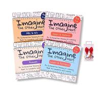 Genérico Imagina la otra mitad: Libro interactivo de dibujo y coloreado creativo para niños, mini libro para colorear con patrones cómodos de animales y el abecedario, libro de actividades (4Pcs)