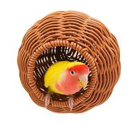 Genérico Imitation Rattan Bird Nest Hanging | Woven Hideaway For Parrots Hamsters | Small Pet Sleeping Hut | Cockatiel Finch Lovebird Cage Accessory