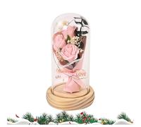 Genérico In Glass Dome - The Beautiful and Beast Shine, Romantic Home Decoration, Regals for Women For Valentine's Day, Flowers Artificial como Regalo, Red Silk for Women