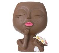 Genérico In Resina A Forma Di Volto - Portavaso Per Piante Grasse Elegante | Scultura In Resina Unica | Da Donna Decorativo Per Casa, Giardino, Ufficio O Matrimonio, Accessorio Creativo E Raffin