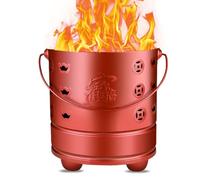 Genérico Incinerador de Basura para Exteriores, 29 x 29 x 30 cm, con asa y Soporte, Jaula de Fuego roja para Quemar residuos en casa, Camping y Patio - FGYYACFDE-Red