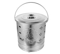 Genérico Incinerador de Dinero de Acero Inoxidable, Cubo Plateado Resistente al Calor para Ofrendas y Culto, Ligero y Firme
