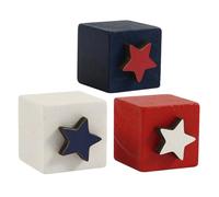 Genérico Independence Days Figurines - Patriotic Sculptures, Square Statues for Living Room Decor, Wooden Ornaments with Artistic Appeal, Home Display, Table Models for Bedroom Shelf and Study Space