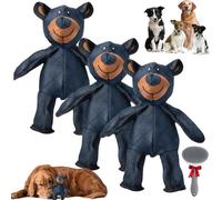 Genérico Indestructible Bear,Resistant Squeaky Bear Dog,Indestructible Plush Toy For Heavy Chewer,Training Interactive Play Toys For Dogs (3Pcs)