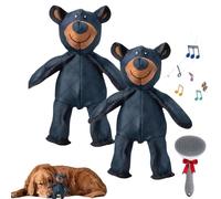 Genérico Indestructible Bear,Resistant Squeaky Bear Dog,Indestructible Plush Toy For Heavy Chewer,Training Interactive Play Toys For Dogs (2Pcs)