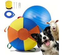 Genérico Indestructible Herding Ball for Dogs, 18'' Large Herding Ball for Dogs with Straps for Australian Shepherd, Border Collie, Cattle Dog, Large Breed Outdoor Play (A,Medium)