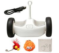 Genérico Indoor Cat Toy Car - Rechargeable with LED Red Light | Indoor Cat Toy Automatic Moving Small Medium Large Breeds Living Room Yard Backyard Courtyard