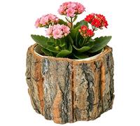 Genérico Indoor Planter - Bark resistente al agua | Flower Pots for House Plants | Decorative Natural Log Design, Farmhouse Home Decor, Small Trunk Container for Living Room
