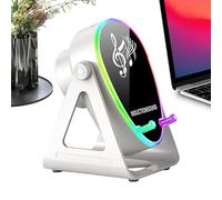 Genérico Induction Speaker - 180-degree Rotation with Light Stereo Sound Amplifier, Cell Phone Stand with Speaker Charger for Christmas Birthday Stocking Stuffers Men Teen Girls Boys Women Adults