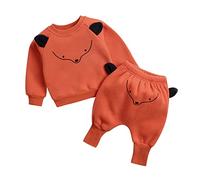 Genérico Infant Toddler Kids Newborn Baby Boys Girls Manga larga Cute Cartoon Animals Sudadera Blusa Tops Pantalones cálidos Pantalones Outfit Set 2PCS Ropa Casual Joggers (Red, 18-24 Months)