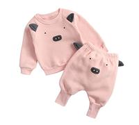 Genérico Infant Toddler Kids Newborn Baby Boys Girls Manga larga Cute Cartoon Animals Sudadera Blusa Tops Pantalones cálidos Pantalones Outfit Set 2PCS Ropa Casual Joggers (6-12 Months)