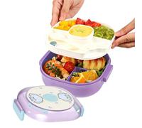 Genérico Infantil 2 Capas Tapa Antifugas Cuchara y Tenedor Incluidos