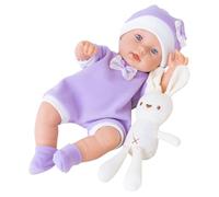Genérico infantil, realista, lavable 30 cm con cuerpo completo y conejo, para familia, niñas, jóvenes, niñas, cumpleaños, Navidad, San Valentín, casa