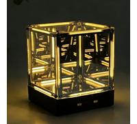 Genérico Infinite Space Abyss Lamp, 4D Infinity Mirror Cube LED Lights with Touch Dimming, USB-C Rechargeable Creative Acrylic Hypercube Light for Gaming Desk,Futuristic Room Decor