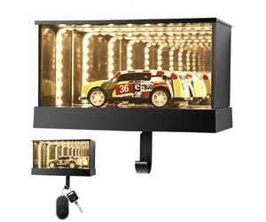 Genérico Infinity Garage Llavero colgador, incluye modelo de coche, soporte para llaves de garaje con LED, decoraciones de montaje en pared para garajes y entradas de entrada