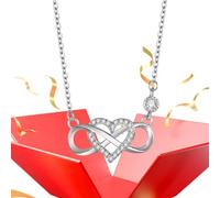 Genérico Infinity Heart Necklace - Fashion Jewelry Pendant | Trendy Eternity Necklace for Women, Wives, Mothers, Birthday, Valentine’s Day, Weddings, Bridal Showers, Date Nights, Holiday