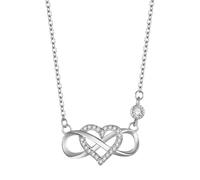 Genérico Infinity Heart Necklace - Fashion Neck Jewelry | Trendy Eternity Necklace Elegant Love Pendant For Women Wives Mothers, Gift Necklaces For Birthday Valentine Wedding Date And Holiday