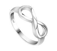 Genérico Infinity Rings for Women - Silver Plated Aesthetic Alloy Ring | Modern Fashion Jewelry for Teen Girls, Girlfriend, Couples, Daily Wear, Dating, Commuting, Holiday Party Favors