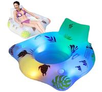 Genérico Inflatable Air Mattress - Large Lounger Float, LED Toy | Comfortable Backrest Support Raft, duall Cup Holder Design Float, Durable Floating Lounge Pad, for Lake Beach Summer Relaxation