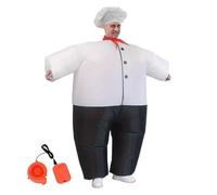 Genérico Inflatable Chef Cosplay Costume Halloween Party Blow Up Outfit | Hilarious Inflatable Chef Costume Inflates Quickly For Eye Catching Cooking Party Cosplay Fun Fun Outfit Halloween Event