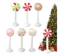 Genérico Inflatable Christmas Ornaments - Six Piece Outdoor Candy Ornament Set with Base, Festive Holiday Decorations for Yards, Porches, Patios, Lawns, Homes, Offices, Schools, and New Year