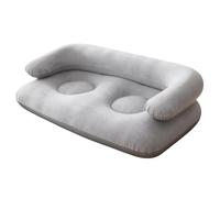Genérico Inflatable Double Couch Sofa | Flocked PVC Air Sofa with Armrests 135×66×45cm | Portable Foldable Lounger Chair For Camping, Travel, Living Room & Outdoor Relaxation