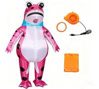 Genérico Inflatable Frog Costume for Adults & Kids Body Blow Up Frog Jumpsuit with Air Pump Halloween Cosplay Party Costume (RED,M)