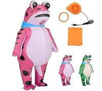 Genérico Inflatable Frog Costumes for Adults, Frog Costume Inflatable, Funny Full Body Frog Costume Adult/Child with Blower (Pink,XS)