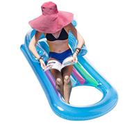 Genérico Inflatable Pool Float Lounge, Pool Float Lounger with Mesh Seat, Pools Lounger Floats Floating Chair Raft with Adjustable Backrest Cup Holders, Splash-Proof Inflatable Floats For Lake, Beach
