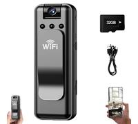 Genérico Infrared Night Vision Portable Recorder, Body Cameras with Audio and Video Recording, 180° Rotatable Lens, Compact Digital Video Camera, for Sports, Outdoor & Travel (32G Card)