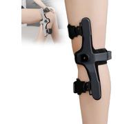 Genérico Inmovilizador de Rodilla Ajustable, órtesis de hiperextensión de Rodilla, órtesis de Rodilla Fija, órtesis de fijación for abducción de Rodilla hemipléjica(Left Knee Black,L)