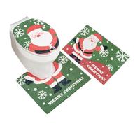 Generico Inodoro de baño de estilo navideño - Juego de piezas en forma de U | Absorbentes antideslizantes resistentes a la suciedad | Juego de baño - Decoración para el hogar de