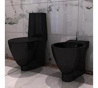Genérico Inodoro y Bidet Negros de cerámica,Bricolaje,Fontanería,Piezas para fontanería,Baños y bidés-270567