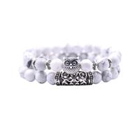 Genérico Inoxidable Hombre Amantes Pulsera Joyería Perlas de búho en Natural, volcánico, broche rojo E, Pulsera de pareja multiusos Rosa Perlado Rosa Mm Joyería, talla única, Acrílico, No es una
