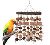 Genérico Inside Cage Cockatiel Toy - 17.71 Inches Wooden Bird Chew Accessory | Hammock and Window Perches For Conures, Chickens and Pet Birds - Interactive Play For Cage, Patio, Courtyard, Balcony