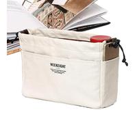 Genérico Inside Purse Organizer, Cosmetic Bag Insert, 11.02x7.09in Canvas Tote Pouch, Large Capacity Compartments, Authentic Lightweight Design For Travel, Makeup, Outdoor Activity, Daily