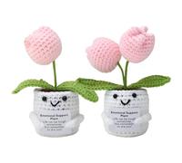 Genérico Inspirational Support Plant - Lightweight Positive Knitted Doll, Crochet Flower Doll, Decorative Handmade Motivational Ornament | Uplifting Gift for Men Women Home Office Display