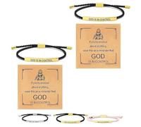 Genérico Inspire Bracelet “God is in control”, God Is in Control Bracelet, Stainless Steel Adjustable Christian Faith Handmade Letter Braided Bracelets, Engraving Gifts Jewelry (2pcs Gold)