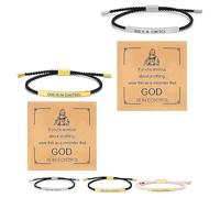 Genérico Inspire Bracelet “God is in control”, God Is in Control Bracelet, Stainless Steel Adjustable Christian Faith Handmade Letter Braided Bracelets, Engraving Gifts Jewelry (Gold+Silver)