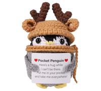 Genérico Inspirierende Pinguin - Dekorative Plüsch Figur Schwarz 10cm, Kreatives Ornament Geschenkartikel | Niedliches Design mit Positiver Botschaft for Zuhause Büro Deko Sammlung