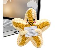 Generico Inspiring Knitting - Wool Cotton 10cm | Knitted Starfish Toy Positive Cute Soft Ornament | Motivational Comfort Companion For School Desk Decor Boys Girls Kids Birthday Gift