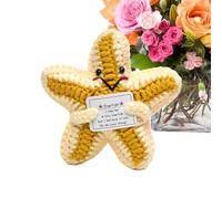 Genérico Inspiring Plush, Emotionals Support Starfish, Inspirational Soft Toy, Cute Positive Knitted Toys, for Kids, School Ornament, Girl & Boy Birthday Companion, Comforting Gift